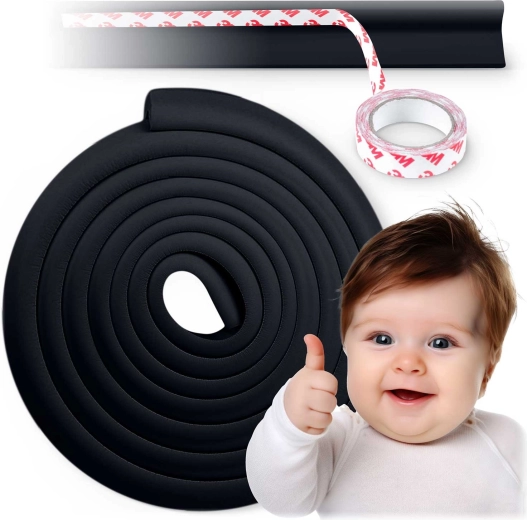 Προστατευτική αφρώδης ταινία για ακμές RICOKIDS, μαύρη, 6 m
