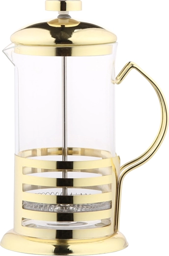 Τσαγιέρα για χύμα τσάι 600 ml με ατσάλινο καλάθι έγχυσης σε χρυσό χρώμα