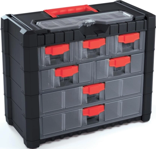 Πλαστικό εργαστηριακό κουτί CARGO με οργανωτή 7+1, 400 × 200 × 326 mm
