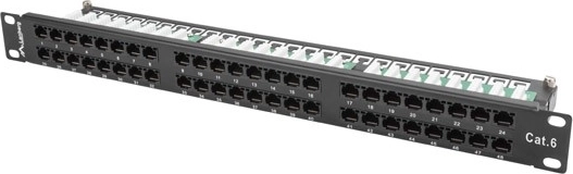 Patch panel 48 θυρών 1U κατ. 6 μαύρο