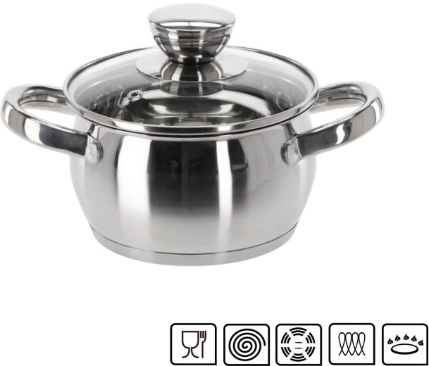 Ανοξείδωτη κατσαρόλα με καπάκι Belly 1 l 14 cm