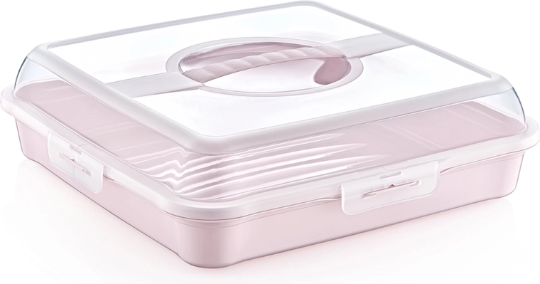Party-Butler δοχείο για τούρτα και γλυκίσματα Nordic Pink 34,5 × 34,5 × 10,5 cm