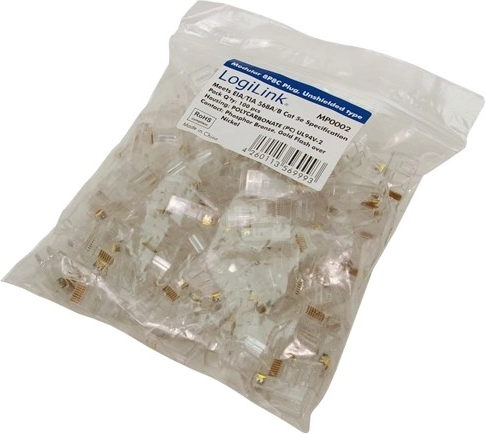 Συνδετήρες RJ45 CAT5 χωρίς θωράκιση 8P8C – συσκευασία 100 τεμ.