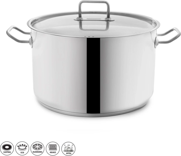 Ανοξείδωτη κατσαρόλα Stock 15 l με καπάκι