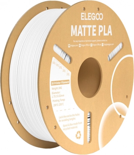 Ματ νήμα PLA λευκό Elegoo