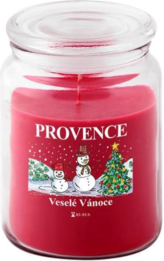 Αρωματικό κερί σε γυάλινο δοχείο PROVENCE χριστουγεννιάτικος χιονάνθρωπος 95 ώρες