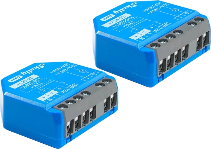 Σετ 2 έξυπνων ρελέ Shelly 1 Gen4 με υποστήριξη Zigbee και Matter