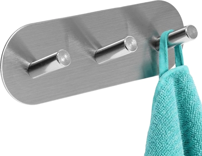 Storage Solutions αυτοκόλλητη επιτοίχια κρεμάστρα με 3 άγκιστρα από ανοξείδωτο ατσάλι 15 × 5 × 3,5 cm