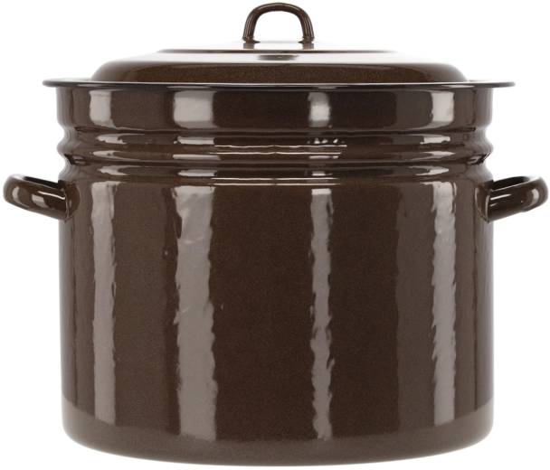 Εμαγιέ κατσαρόλα 40 l, 40 cm, καφέ με καπάκι