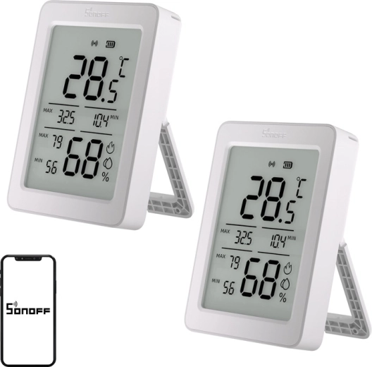 Sonoff AirGuard TH ZigBee αισθητήρας θερμοκρασίας και υγρασίας με οθόνη LCD (2 τεμ.)