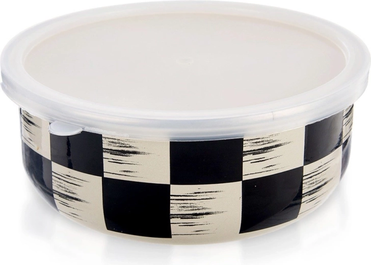 Εμαγιέ μπολ με καπάκι Σκακιέρα 17 cm, 1 l