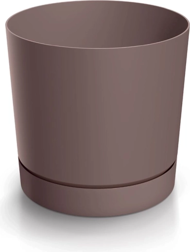 Γλάστρα με πιατάκι TUBO marsala 10,8 cm