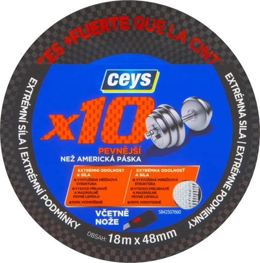 Καθολική εξαιρετικά ανθεκτική ταινία 48 mm × 18 m CEYS PROFI x10