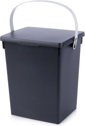 Μαύρο καλάθι αποθήκευσης με καπάκι 5,5 l