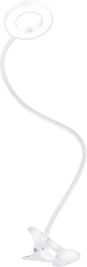 Solight LED επιτραπέζιο φωτιστικό με κλιπ, ρυθμιζόμενης έντασης, λευκό 300 lm με ρυθμιζόμενη θερμοκρασία φωτός USB