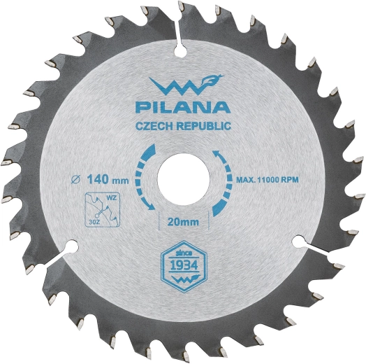 Δίσκος πριονιού PILANA 140 mm, 30 δόντια, SK WZ, οπή 20 mm