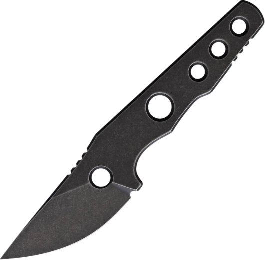 Μαχαίρι λαιμού Petrified Fish Bison, 6,1 cm, Black Stonewash, ολομεταλλικό, θήκη Kydex