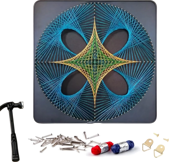 Δημιουργικό σετ string art – γεωμετρικός κύκλος 40 × 40 cm