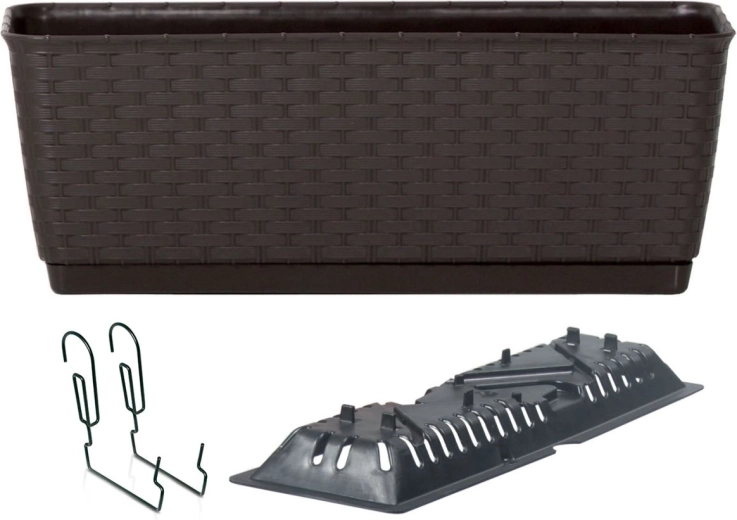Κρεμαστή ζαρντινιέρα με όψη ρατάν RATOLLA PW 40 cm – umbra