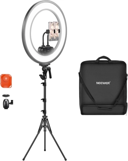 Εξαιρετικά λεπτό LED κυκλικό φως Neewer RL45B 18" 45 W – σετ