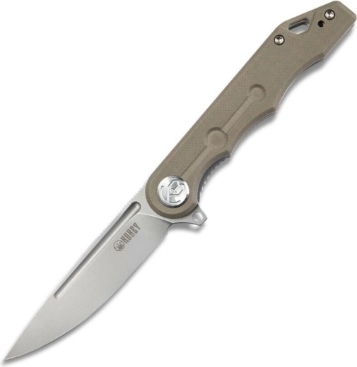 Αναδιπλούμενο μαχαίρι Kubey Mizo 8 cm, bead blasted, καφέ G10