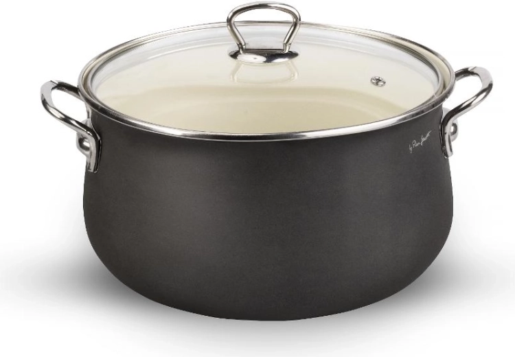 Εμαγιέ κατσαρόλα Lamart με καπάκι, 24 cm, 6 l
