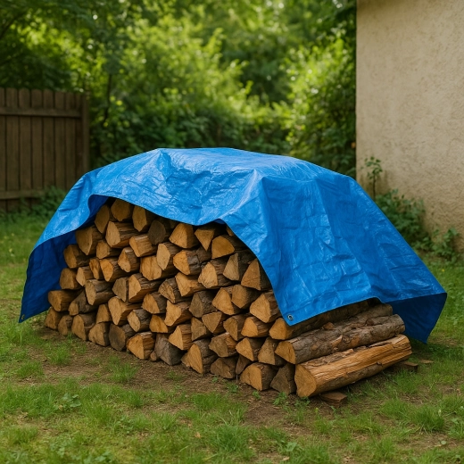 Καθολική μουσαμάς PE 5 × 4 m, 50 g/m², μπλε, UV 3 %