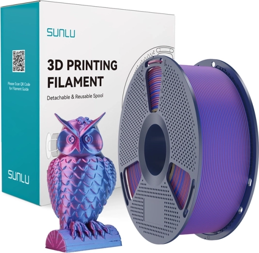 Sunlu PLA+ Silk δίχρωμο filament κόκκινο-μπλε