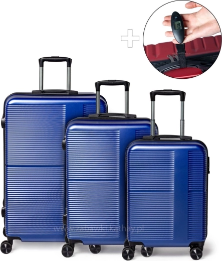 Σετ ταξιδιωτικών βαλιτσών XXL 3σε1 (ABS+PC) με κλειδαριά κωδικού + δωρεάν ταξιδιωτική ζυγαριά