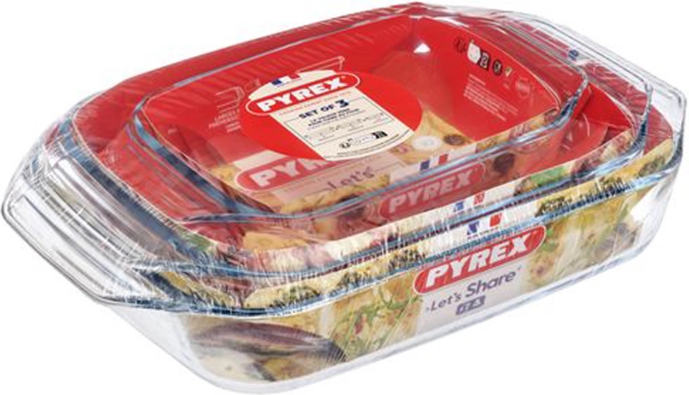 Σετ γυάλινων ταψιών PYREX 3 τεμ. (1,4 l + 3 l + 4 l)