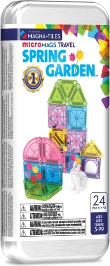 Magna-tiles microMAGS ταξιδιωτικό μαγνητικό σετ κατασκευών ανοιξιάτικος κήπος (24 τεμάχια)
