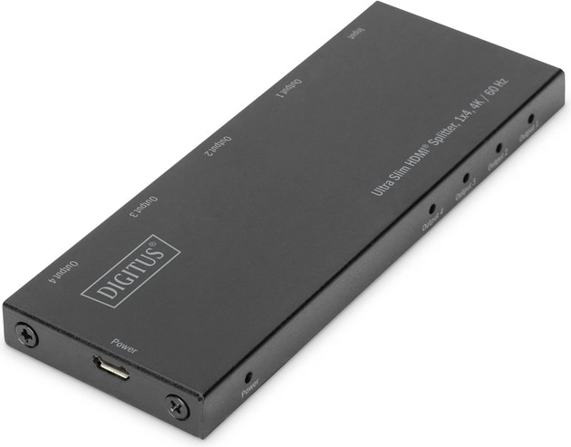Εξαιρετικά λεπτός διαχωριστής HDMI 1×4 4K 60 Hz με HDR – DIGITUS