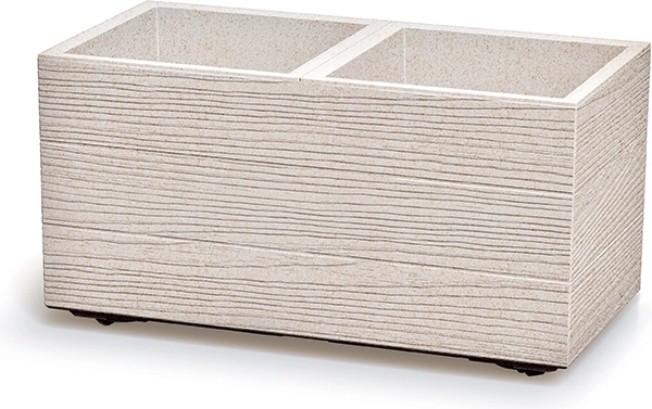 Ορθογώνια γλάστρα Madera Case Eco Wood 58 cm – λευκή
