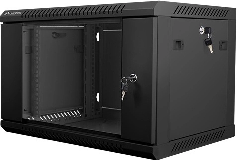 Επιτοίχιο server rack 19'' 6U 600x450mm μαύρο με γυάλινες πόρτες
