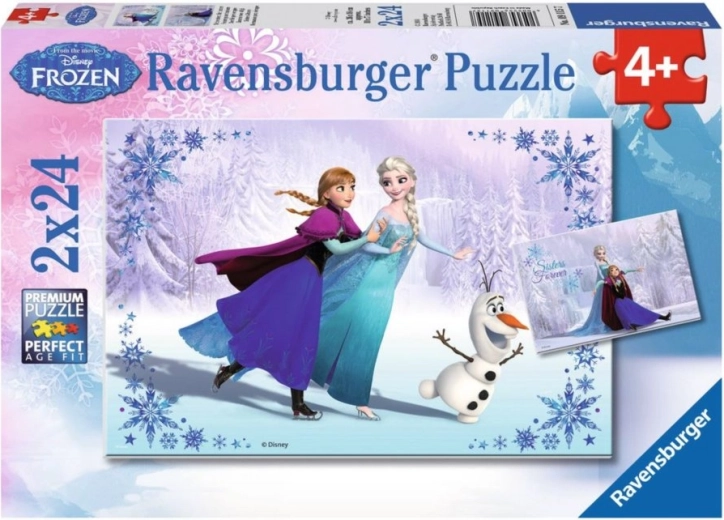 Παζλ 2x24 κομμάτια Frozen: Αδελφές για Πάντα