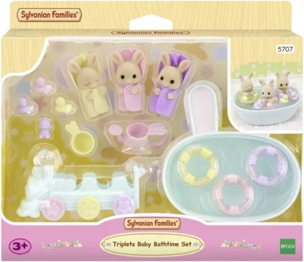 Sylvanian Families μπάνιο για τρίδυμα – σετ με λαγουδάκια και αξεσουάρ