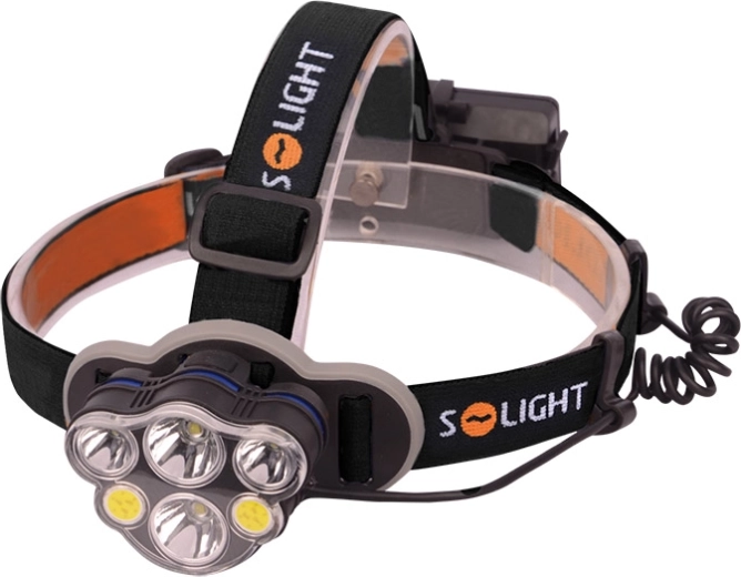 Επαναφορτιζόμενος φακός κεφαλής LED Solight 550 lm