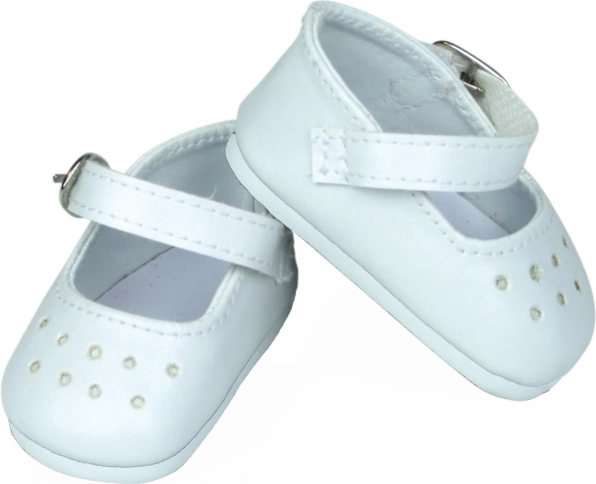 PETITCOLLIN λευκά παπουτσάκια για κούκλα 27 cm