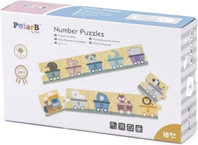 Ξύλινο παζλ με αριθμούς PolarB Montessori