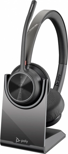 Ασύρματα ακουστικά Poly Voyager 4300 UC με βάση φόρτισης