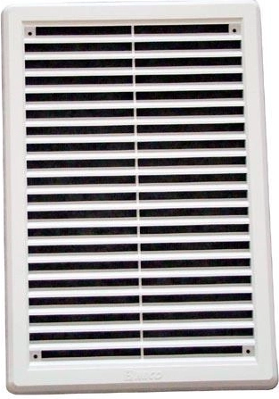 Γρίλια αερισμού με σίτα 175 × 250 mm λευκή