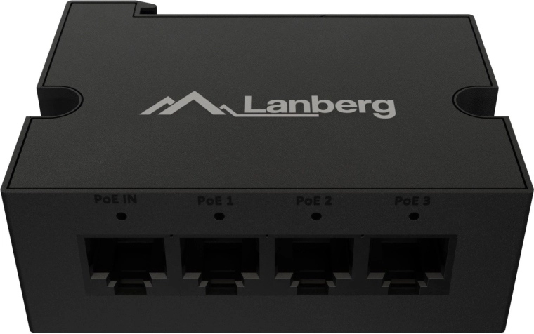 Lanberg PoE extender switch για ράγα DIN 1× PoE in / 3× PoE out (Fast Ethernet, 30 W)