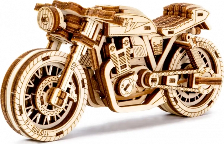 Ξύλινο 3D παζλ μηχανάκι Café Racer – WOODEN CITY (85 τεμάχια)