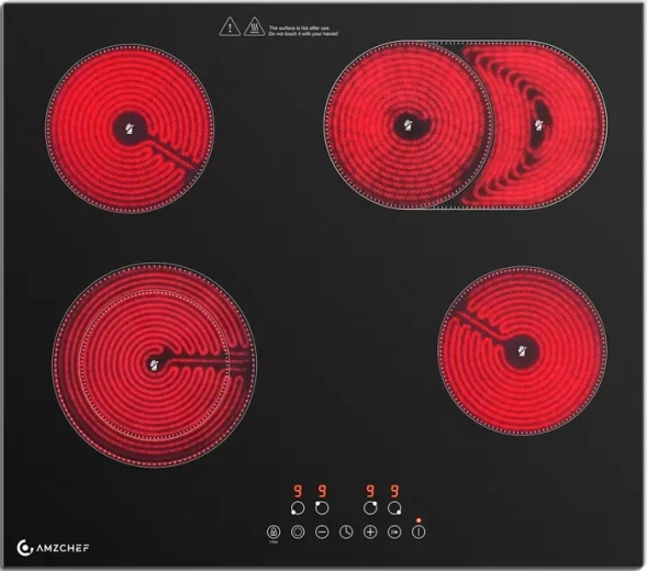 Εντοιχιζόμενη κεραμική εστία Amzchef 4 ζωνών 7200 W