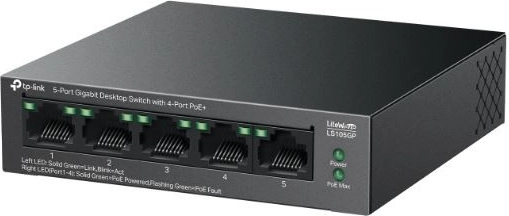Gigabit επιτραπέζιο switch PoE+ 5 θυρών