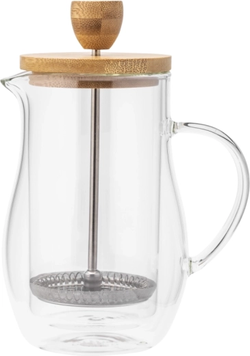 Γυάλινο french press με καπάκι από μπαμπού 400 ml
