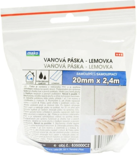 Στεγανωτική ταινία μπανιέρας 22 mm × 2,4 m λευκή