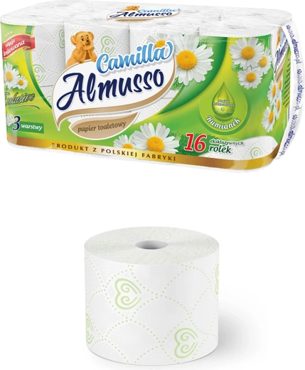Χαρτί υγείας Camilla 3 στρώσεων λευκό, 16 ρολά, FSC