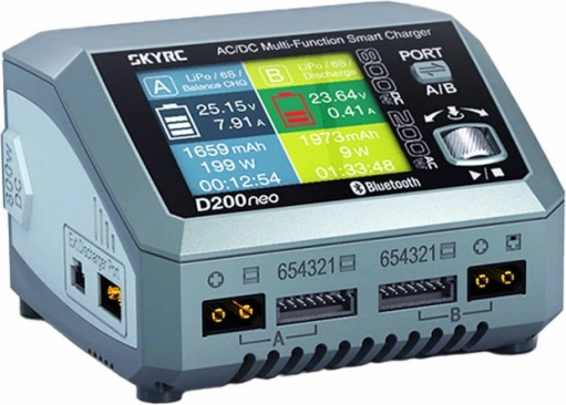 Φορτιστής SKYRC D200neo διπλός 200W/800W με USB‑C PD