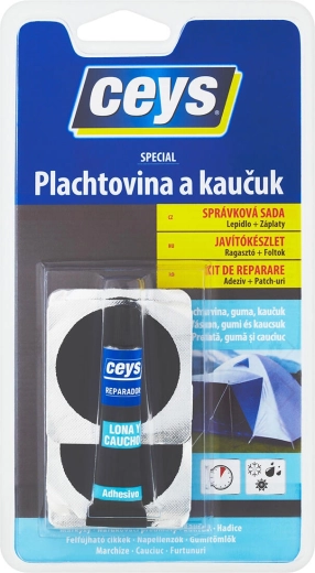 Κόλλα για μουσαμά και καουτσούκ 7 ml + 4 μπαλώματα CEYS